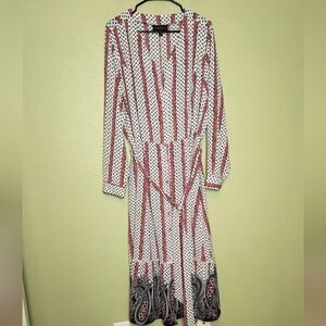 Lane Bryant Red and White Maxi Dress